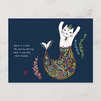 Carte Postale Chat Mermaid