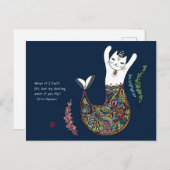 Carte Postale Chat Mermaid (Devant / Derrière)