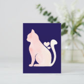Carte Postale Chat mignon avec des cœurs (Debout devant)
