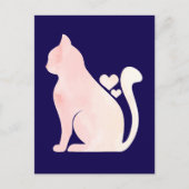 Carte Postale Chat mignon avec des cœurs (Devant)