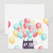 Carte Postale Chat mignon d'anniversaire (Devant / Derrière)