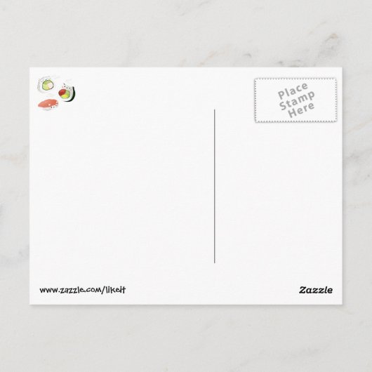 Carte Postale Chat mignon de sushi (Dos)