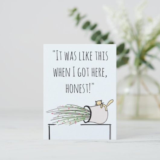 Carte Postale Chat mignon drôle Qui Frappe Les Choses (Debout devant)