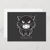 Carte Postale Chat mignon fâché baiser quoi. (Devant / Derrière)
