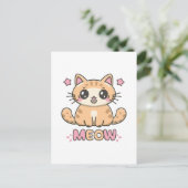 Carte Postale chat mignon miaou (Debout devant)