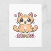 Carte Postale chat mignon miaou (Devant)
