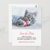 Carte Postale Chat mignon mignon rouge Noël Noël Noël Noël Enreg (Devant / Derrière)