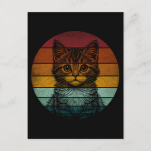 Carte Postale Chat Mignon Rétro Vintage