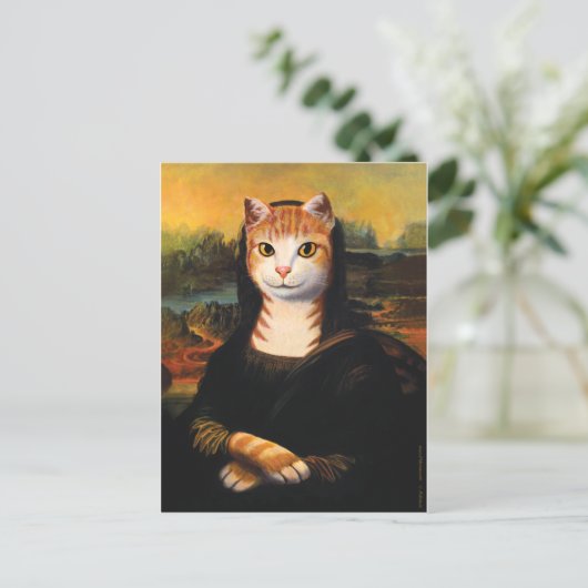 Carte Postale Chat Mona Lisa (Debout devant)