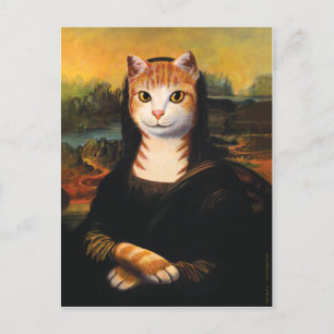 Carte Postale Chat Mona Lisa
