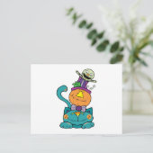 Carte Postale Chat monstre citrouille (Debout devant)