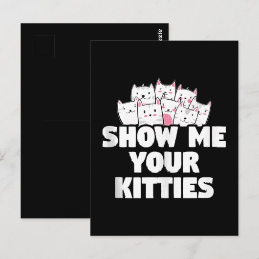 Carte Postale Chat Montre-moi tes chatons (Devant / Derrière)