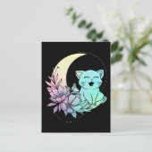 Carte Postale Chat Mystique Croissant de Lune Pastel Goth Wicca (Debout devant)