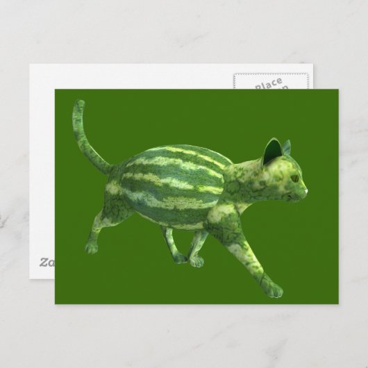 Carte Postale Chat national de la journée de la pastèque (Devant / Derrière)