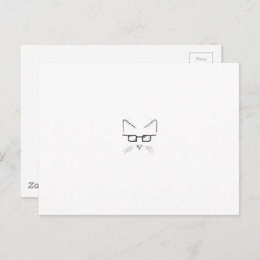 Carte Postale chat nerd (Devant / Derrière)