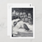 Carte Postale Chat Nightmare Owl Bird, Louis Wain (Devant / Derrière)