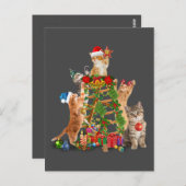 Carte Postale Chat Noël Arbre Vilaire Noël Chat Maman Chat Papa (Devant / Derrière)