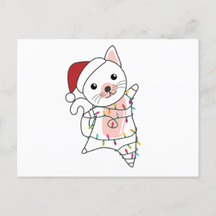 Carte Postale Chat Noël Neige Hiver Animaux Chats