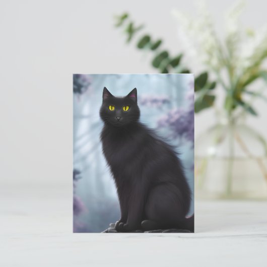 Carte Postale Chat noir (Debout devant)