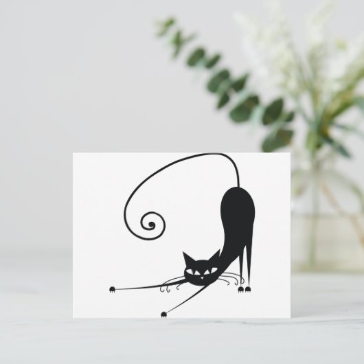 Carte Postale Chat noir (Debout devant)