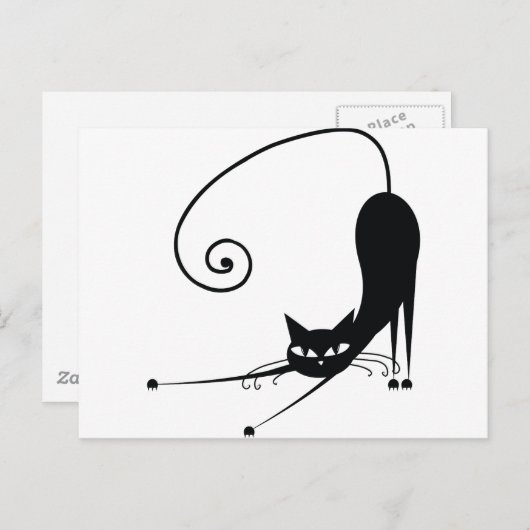 Carte Postale Chat noir (Devant / Derrière)