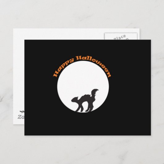 Carte postale Chat noir (Devant / Derrière)