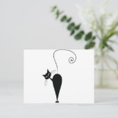 Carte Postale Chat noir (Debout devant)