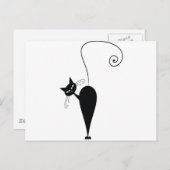 Carte Postale Chat noir (Devant / Derrière)