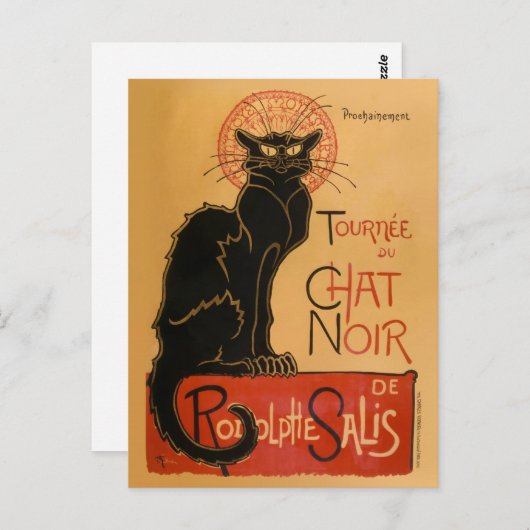 Carte Postale Chat noir (Devant / Derrière)
