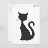 Carte Postale Chat noir (Devant / Derrière)