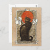 Carte Postale Chat Noir - Art Nouveau - Theophile Steinlen Affic (Devant / Derrière)