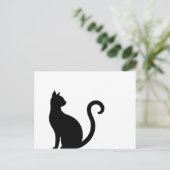 Carte Postale Chat noir assis (Debout devant)