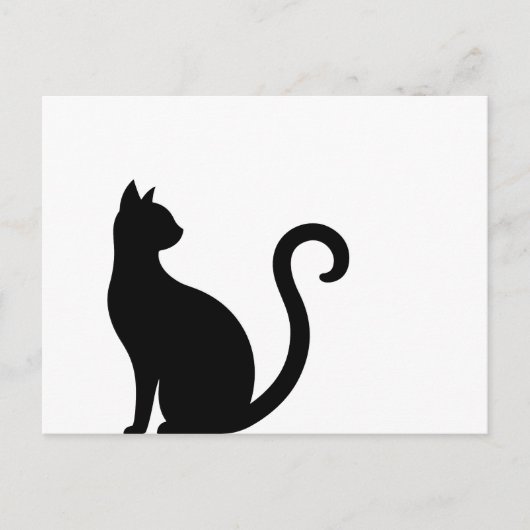Carte Postale Chat noir assis (Devant)