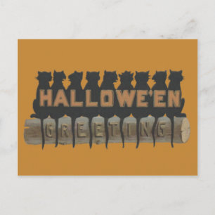 Carte Postale Chat Noir Assis Sur L'Ombre Du Journal