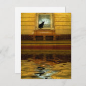 Carte Postale Chat noir au-dessus de l'eau (Devant / Derrière)
