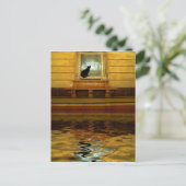 Carte Postale Chat noir au-dessus de l'eau (Debout devant)