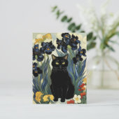 Carte Postale Chat Noir Avec Iris (Debout devant)