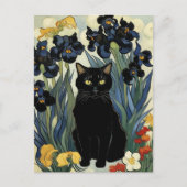 Carte Postale Chat Noir Avec Iris (Devant)
