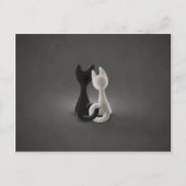 Carte Postale Chat noir blanc (couleur 2) (Devant)