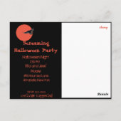 Carte Postale Chat noir brillant Halloween Citrouille brillant (Dos)