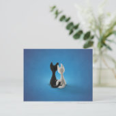 Carte Postale Chat noir Chat blanc (couleur 1) (Debout devant)