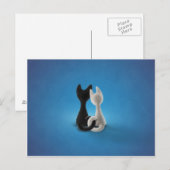 Carte Postale Chat noir Chat blanc (couleur 1) (Devant / Derrière)