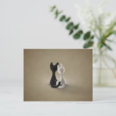 Carte Postale Chat noir Chat blanc (couleur 3) (Debout devant)