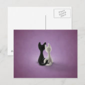 Carte Postale Chat noir Chat blanc (couleur 4) (Devant / Derrière)