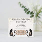 Carte Postale Chat noir classique, Nous avons déménagé, Nouvelle (Debout devant)