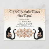 Carte Postale Chat noir classique, Nous avons déménagé, Nouvelle (Devant)