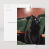 Carte Postale Chat noir dans un théâtre (Devant / Derrière)