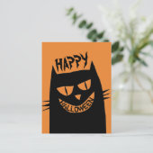 Carte Postale Chat noir déplaisant Halloween (Debout devant)