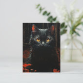 Carte Postale Chat noir d'Halloween (Debout devant)