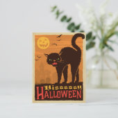 Carte Postale Chat noir d'Halloween (Debout devant)